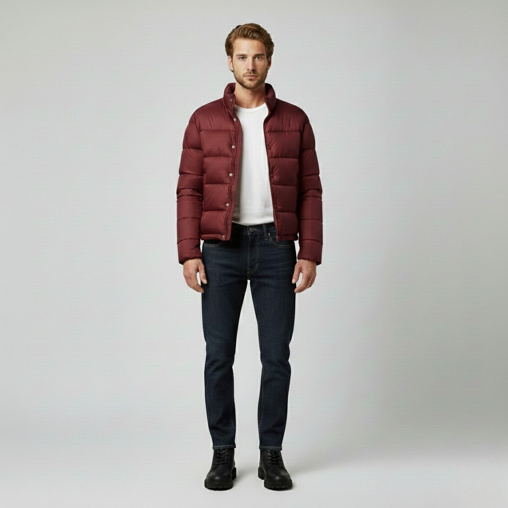 Plumífero con acolchado para hombre