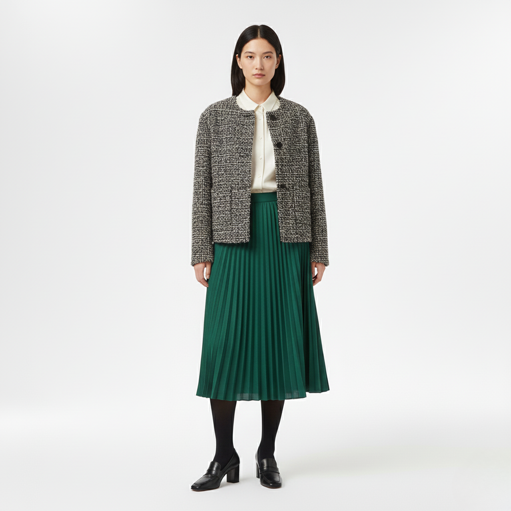 Chaqueta de tweed de acabado texturizado para mujer