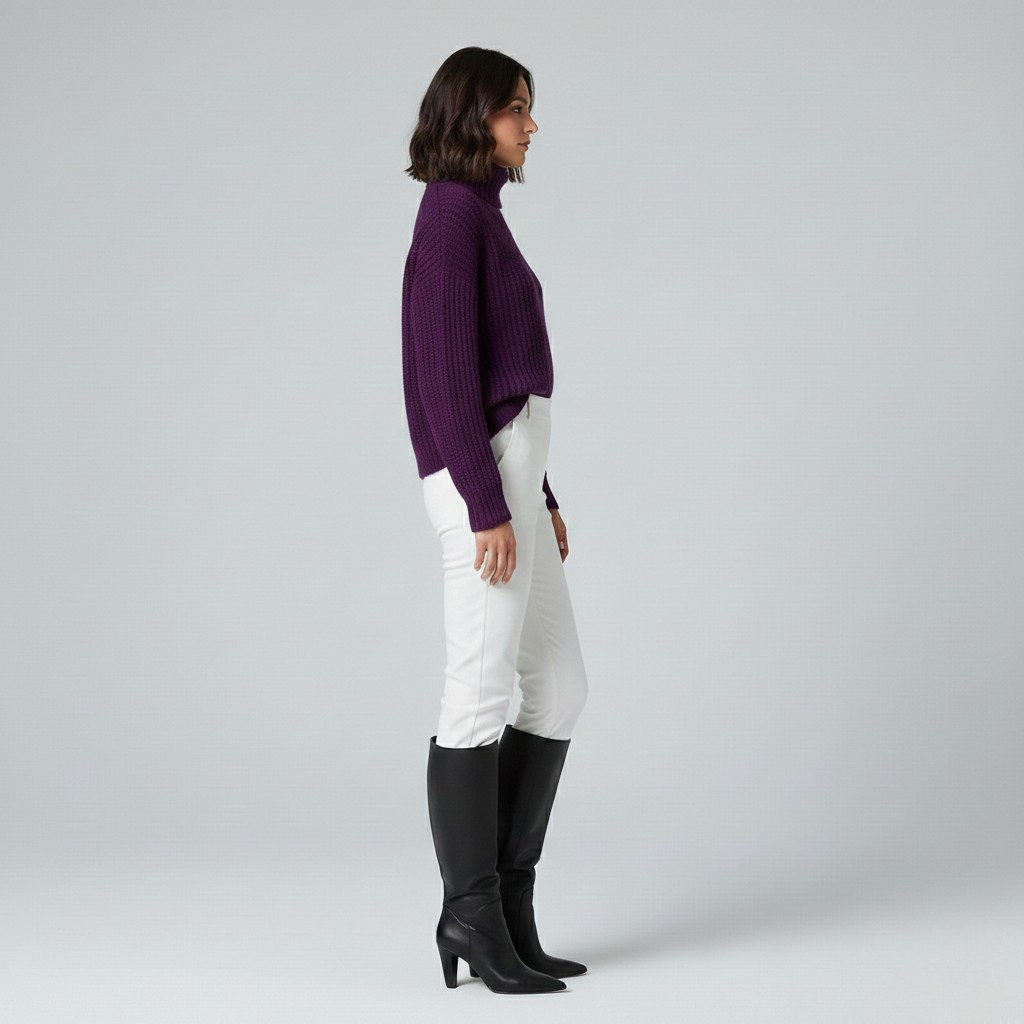 Jersey de canalé de punto para mujer