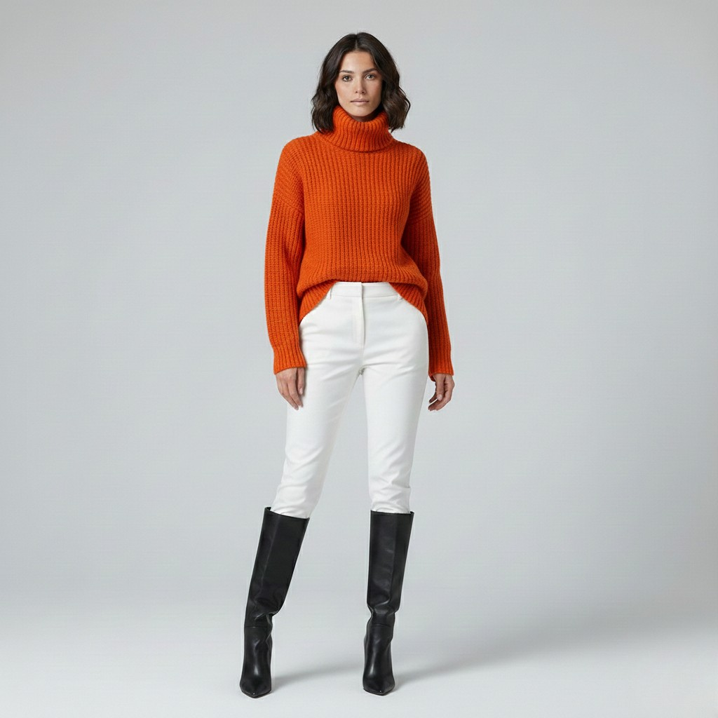 Jersey de canalé de punto para mujer