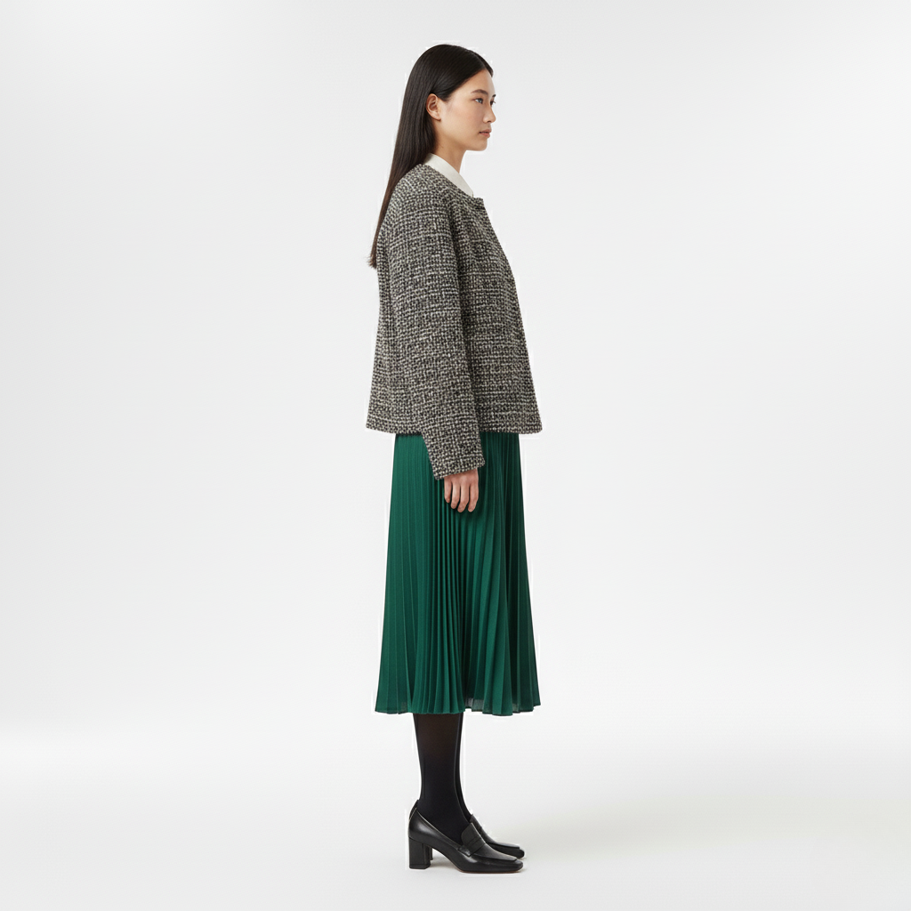 Chaqueta de tweed de acabado texturizado para mujer