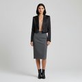 Blazer de corte corto de corte sastre para mujer