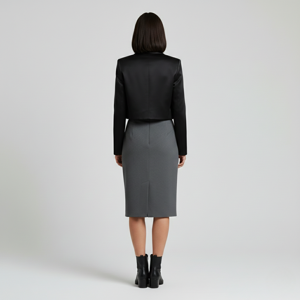 Blazer de corte corto de corte sastre para mujer