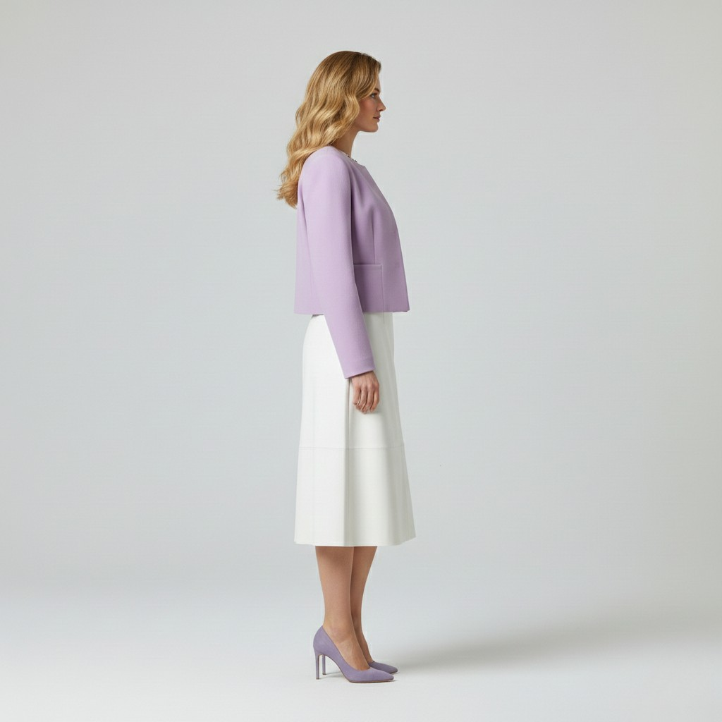 Chaqueta de corte corto de corte sastre para mujer