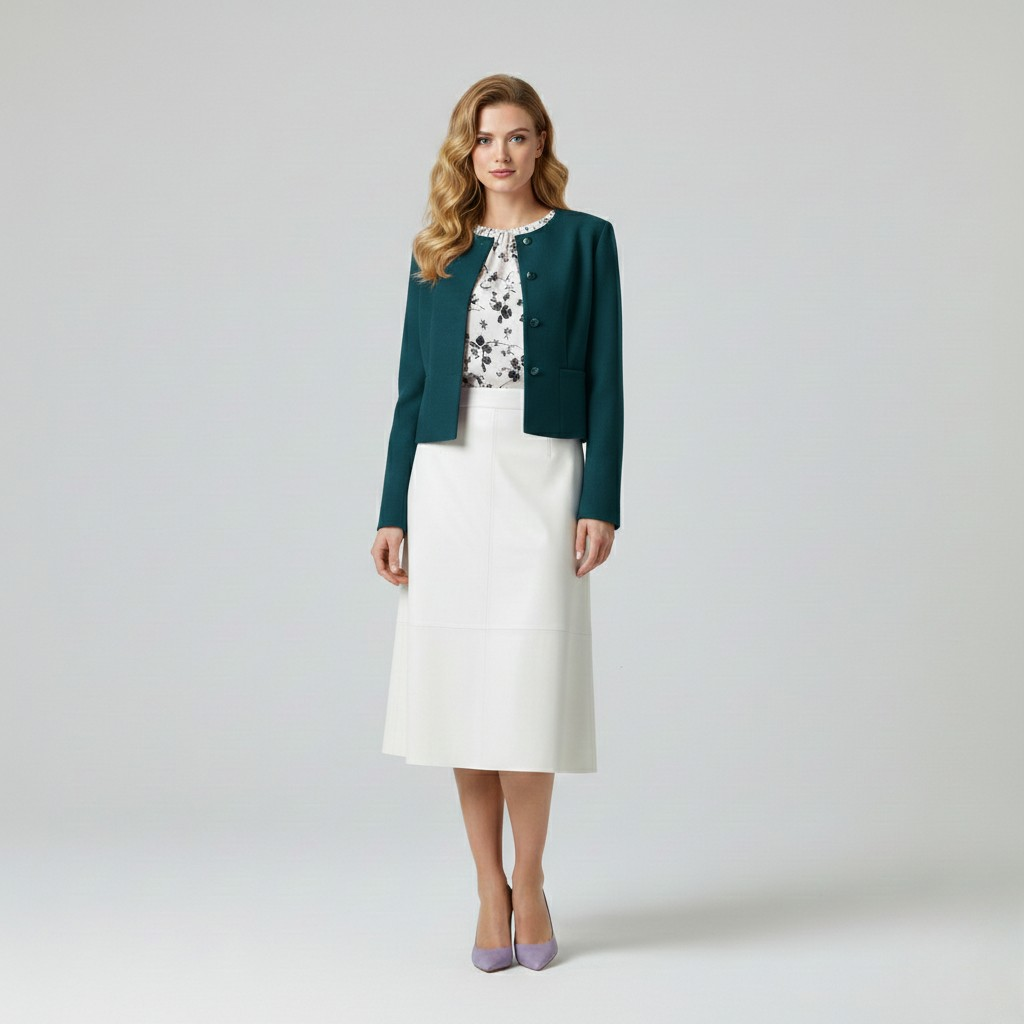 Chaqueta de corte corto de corte sastre para mujer
