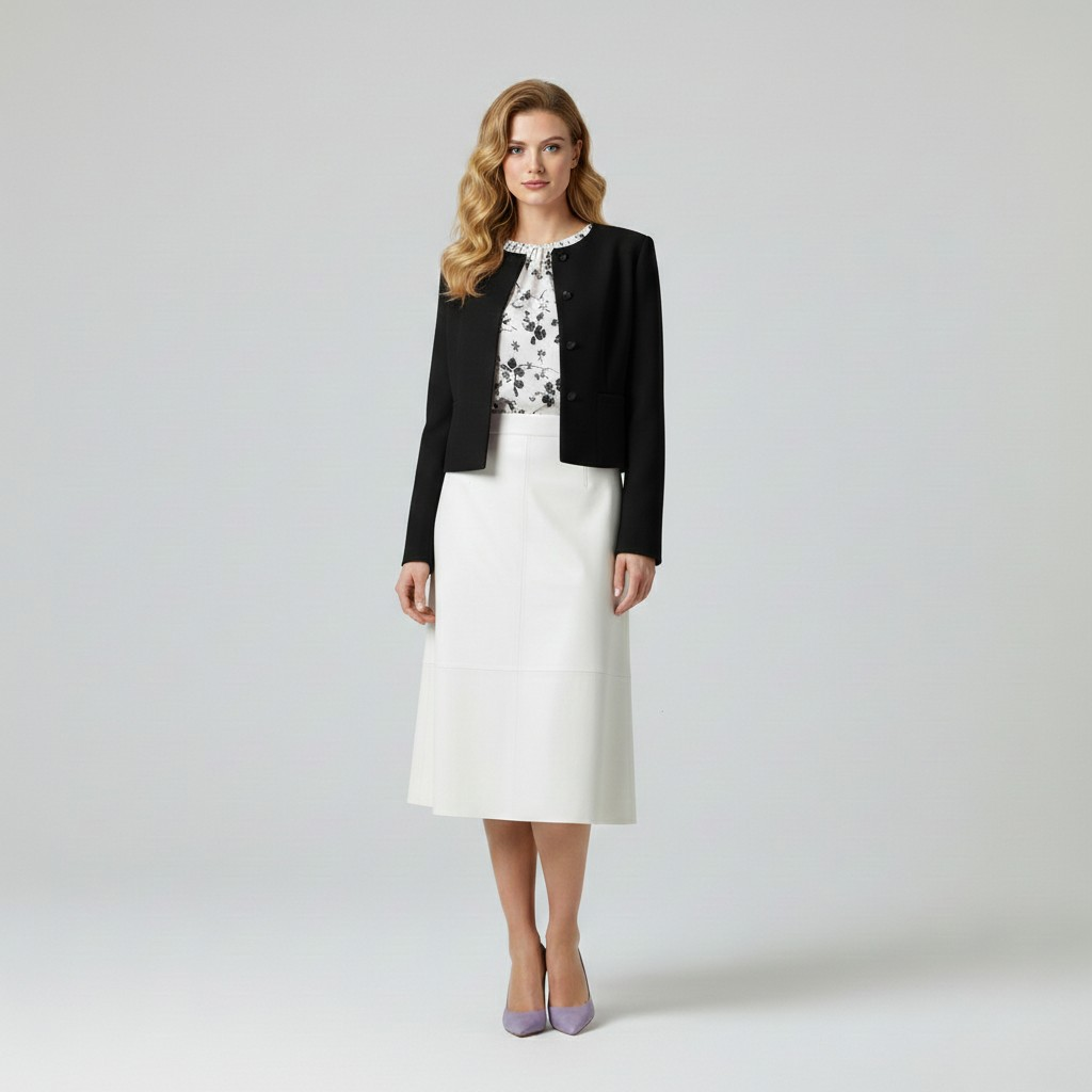 Chaqueta de corte corto de corte sastre para mujer