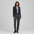 Blazer de corte corto de corte sastre para mujer