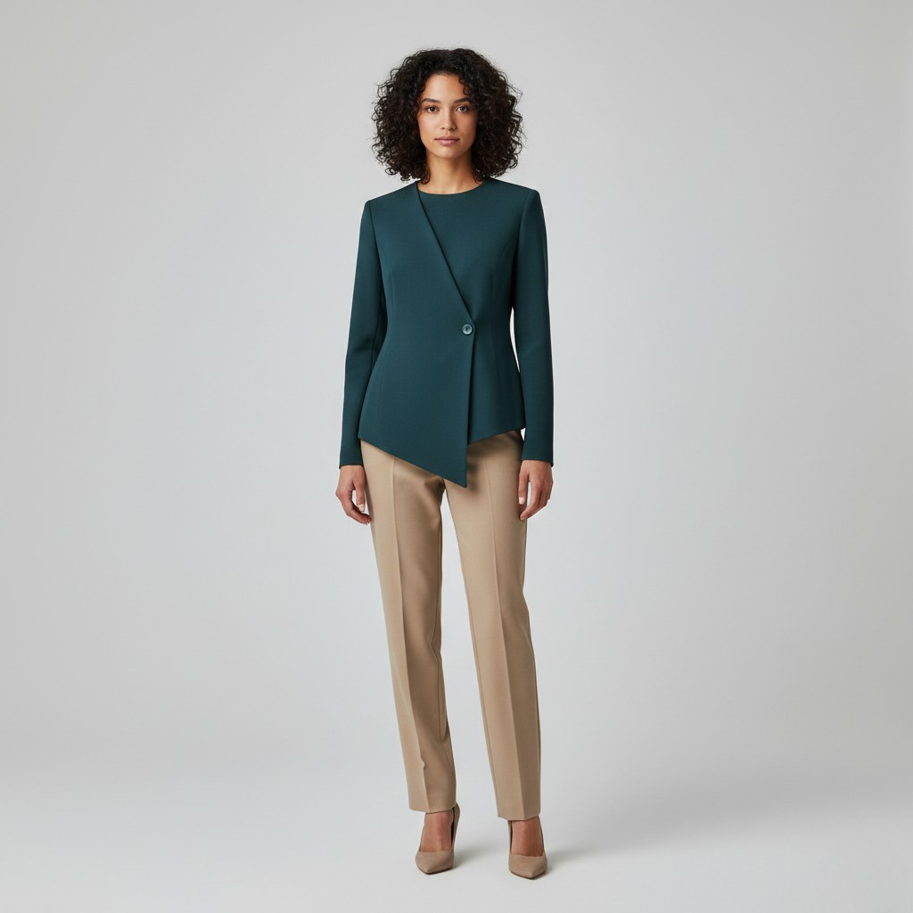 Blazer con detalle asimétrico de corte sastre para mujer