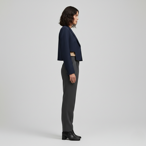 Blazer de corte corto de corte sastre para mujer