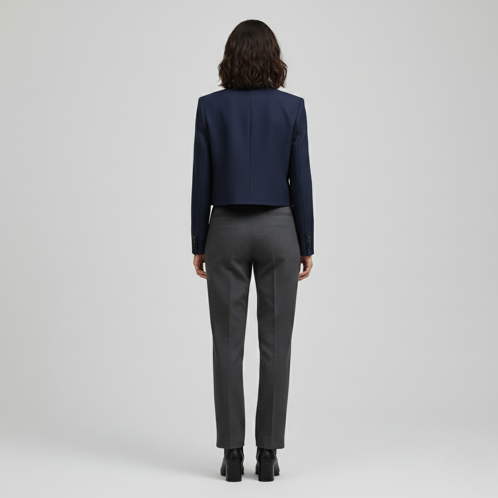 Blazer de corte corto de corte sastre para mujer