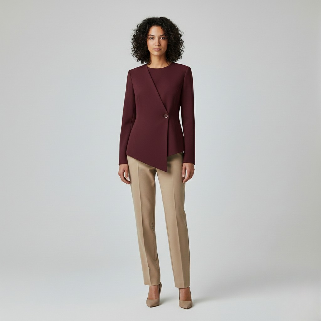 Blazer con detalle asimétrico de corte sastre para mujer