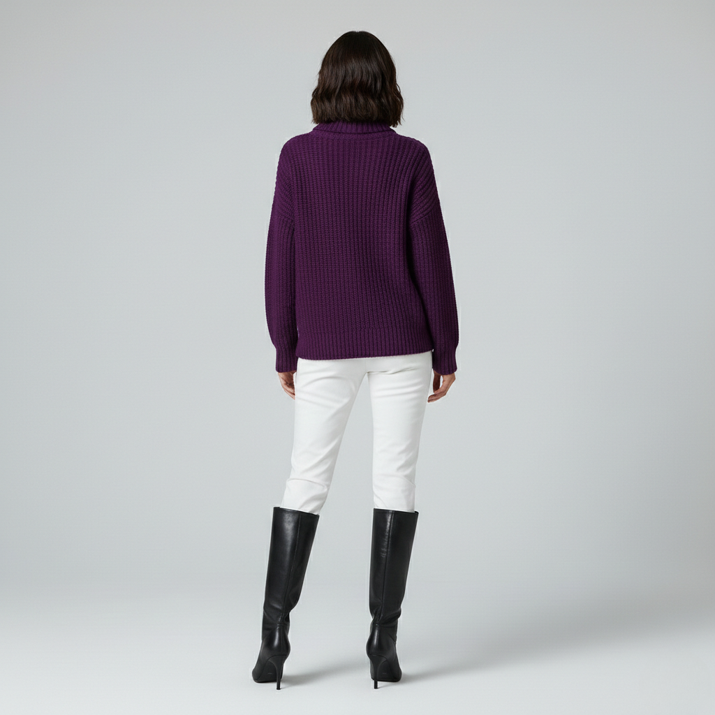 Jersey de canalé de punto para mujer