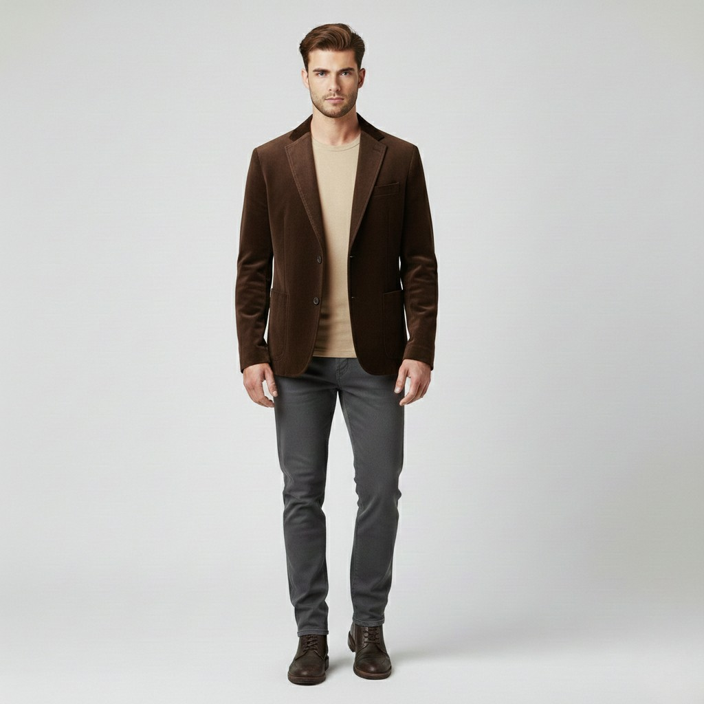 Blazer de corte sastre de punto para hombre