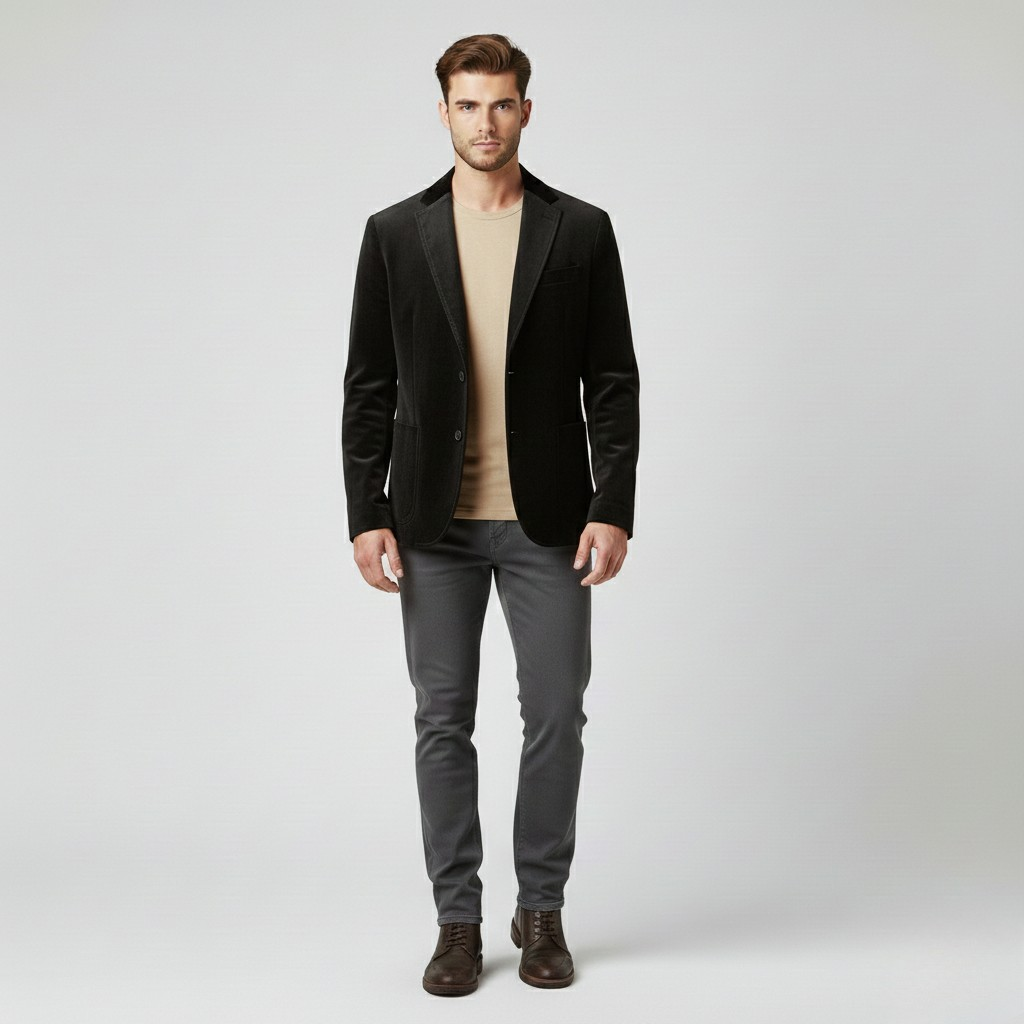 Blazer de corte sastre de punto para hombre
