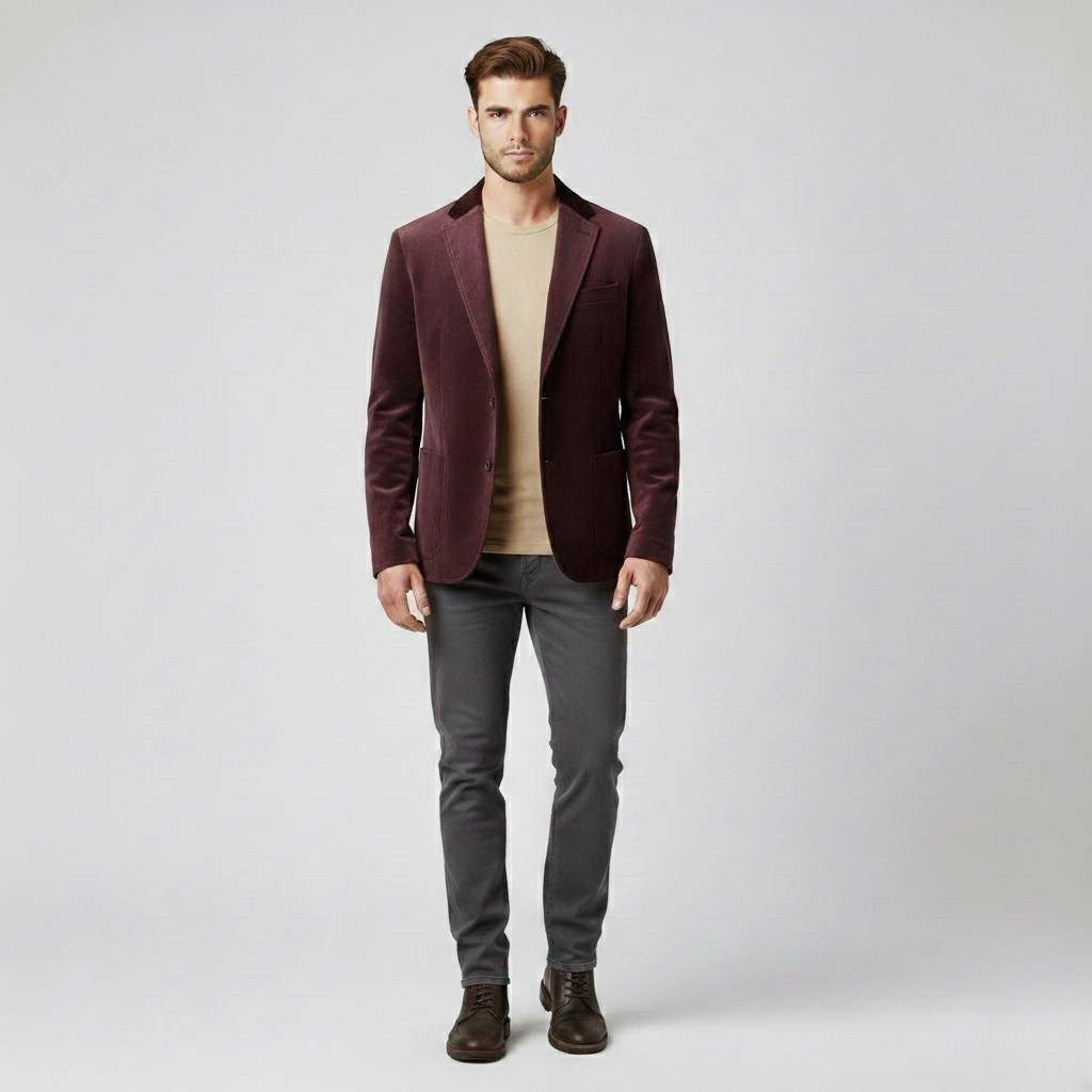 Blazer de corte sastre de punto para hombre