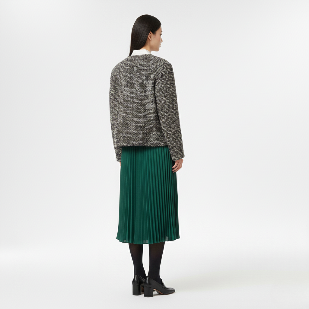 Chaqueta de tweed de acabado texturizado para mujer